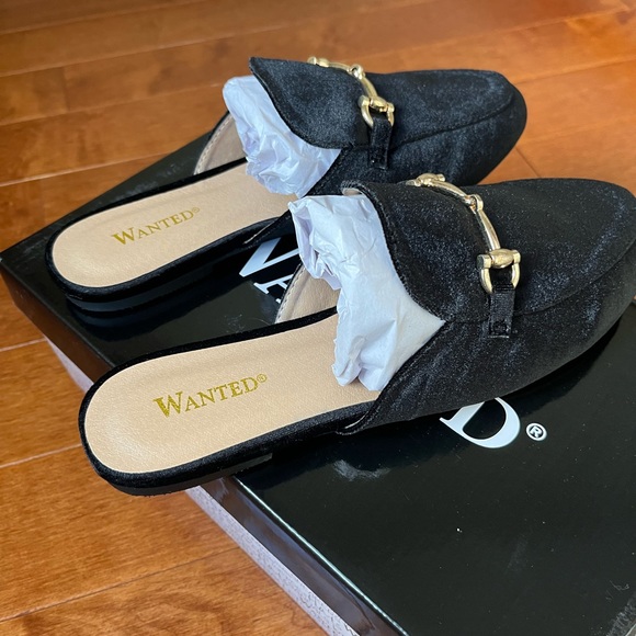 NWT Slip On Wanted Frankie Women's Black Mule Flats Loafers All Sizes - Picture 7 of 11